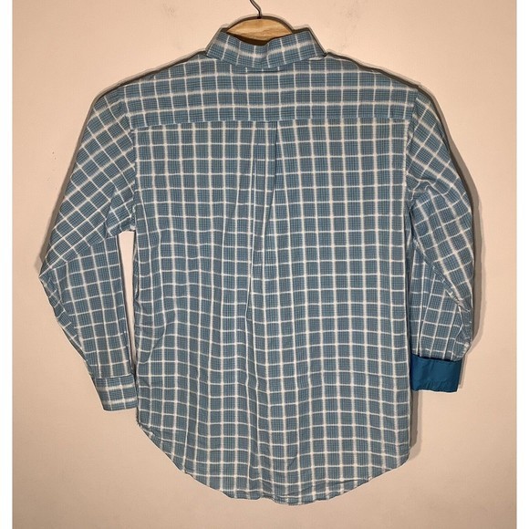 Panhandle Select Mens Long Sleeve Button‎ Up Shirt Blue Check Size  XL - Picture 3 of 6